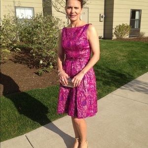 Magenta dress with low back and POCKETS!